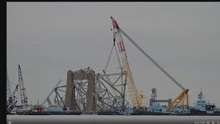 Baltimore bridge collapse 6th body pulled from the wreckage [upl. by Aikas]