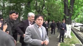 Kazakh Police Break Up Activists News Conference [upl. by Ellenwad507]