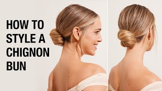 How to Style a Chignon Bun  Trending Hairstyle Tutorial  Kenra Professional [upl. by Bernelle]