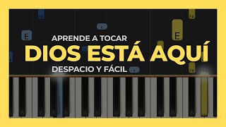 DIOS ESTÁ AQUÍ  Tutorial de piano cristiano  FÁCIL y LENTO para principiantes en Do C [upl. by Morten]