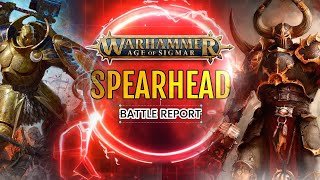 SPEARHEAD Battle Report  Stormcast VS Slaves to Darkness ageofsigmar warhammer [upl. by Aehtela]