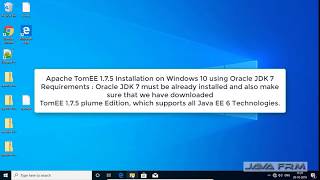 Apache TomEE 175 Installation on Windows 10 using Oracle JDK 7  TomEE plume 175 [upl. by Emmerich]