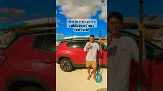 How to transport a paddle board on a roof rack boteboards florida paddleboarding [upl. by Eigger]