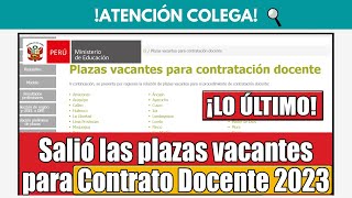 Contrato docente 2023 PLAZAS ACTUALIZADAS [upl. by Fleisher958]