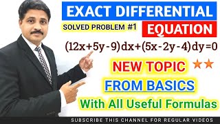 EXACT DIFFERENTIAL EQUATION SOLVED PROBLEM 1  FIRST ORDER DIFFERENTIAL EQUATION TIKLESACADEMY [upl. by Dottie]