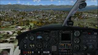 C337 Skymaster landing at Lausanne La Blecherette airport FSX [upl. by Queen]