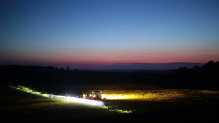 Nocny oprysk rzepaku na płatka John Deere 6105R John Deere M740i  Dolny Śląsk 2016 [upl. by Eirual854]