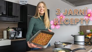 3 JARNÍ RECEPTY 🌸 rebarborová bublanina snídaňová tortila amp gnocchi [upl. by Nalo771]