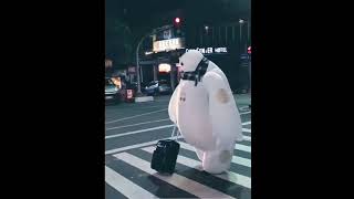 Big Hero 6 Baymax Crossing the Pedestrian Lane shorts baymax bighero6 disney mascot justforfun [upl. by Mel]