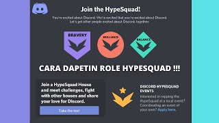 CARA MENDAPATKAN ROLE HYPESQUAD  BAHASA INDONESIA [upl. by Adnawed]