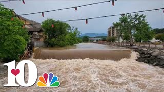 WATCH Churning waters at the Old Mill in Pigeon Forge after severe storms [upl. by Fahey701]