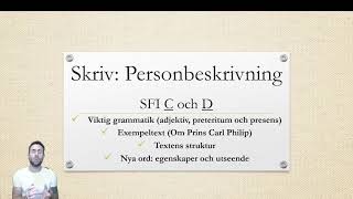 Skriva på svenska  Personbeskrivning [upl. by Anyahs772]