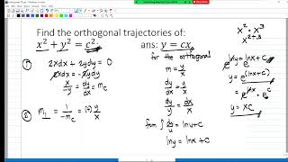 Differential Equations Orthogonal Trajectories [upl. by Jahdai]