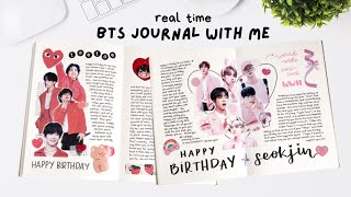 real time journal with me in my BTS journal  no music background noise [upl. by Fiden892]