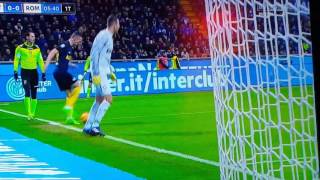 Perisic passaggio di testa ad Handanovic in Inter  Roma [upl. by Heidy]