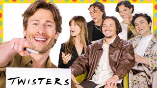 Twisters Cast Test How Well They Know Each Other  Vanity Fair [upl. by Ittap]