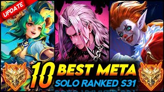 10 BEST META HERO FOR SOLO RANKED 2024 UPDATE S31  Mobile Legends Tier List [upl. by Buckingham]