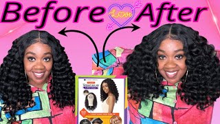 Let’s revamp Sensationnel Y PART KINKY ROD CURLS 18” Lace front wig [upl. by Eadrahs]