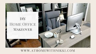 HOME ORGANIZATION IDEAS  MASCULINE HOME OFFICE MAKEOVER  My Husbands New Home Office [upl. by Lashonde631]