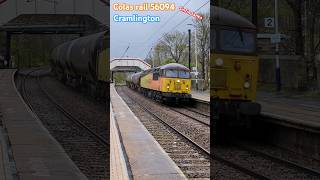 56094 blasting through Cramlington with the Sinfin tanks [upl. by Yhtuv]