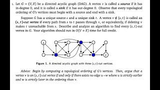 Let G  VE be a directed acyclic graph DAG A vertex is called a source if it has an in degree of 0 [upl. by Urbas]