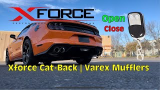 2020 Mustang GT  XForce Catback w Varex Valved Muffler  Installation  Sound Clips [upl. by Wettam]