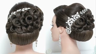 Bridal hairstyle for long hair tutorial Stunning wedding updo [upl. by Aleekahs]