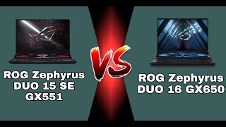 ROG Zephyrus DUO 15 SE GX551 2021 vs Rog Zephyrus DUO 16 GX650 2022  GREAT UPGRADE till date [upl. by Jeralee649]