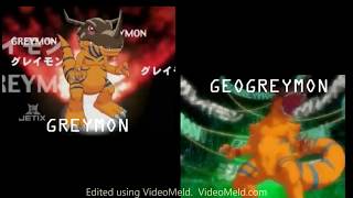 All Greymon evolutions  Adventure to Xros [upl. by Faina896]