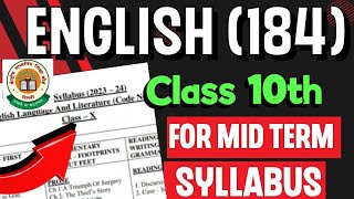 class 10 english mid term syllabus 202324 english syllabus class 10 cbse 202324 mid term [upl. by Roice367]