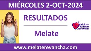 Resultado del sorteo Melate del miercoles 2 de octubre de 2024 [upl. by Liahkim651]