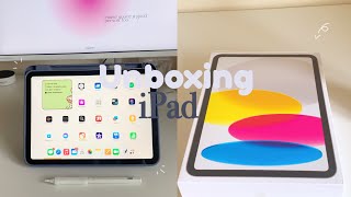 iPad 10th gen unboxing silver 64gb  accessories ☁️ asmr lofi music [upl. by Olocin]