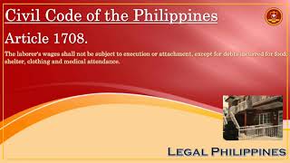 Civil Code of the Philippines Article 1708 [upl. by Naiviv]