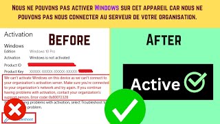 Nous ne pouvons pas activer Windows sur cet appareil French [upl. by Dnomyar]