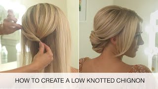 How to Create a Low Knotted Chignon  Hair Styling Tutorial  Kenra Professional [upl. by Nica36]