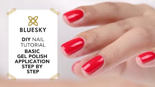 BLUESKY Nail Design Tutorial  Basic Gel Polish Application Step by Step [upl. by Enaj]