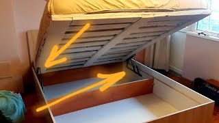 Lifting bed mechanism installation Easy and cheap ottoman bed [upl. by Thaddaus]