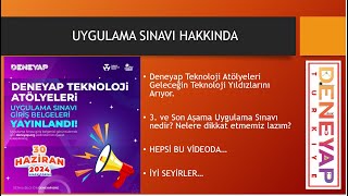 Deneyap Teknoloji Atölyeleri 3 Aşama Uygulama Sınavı Detaylı Anlatım [upl. by Amerd]