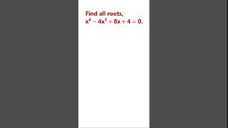 Solve quartic equation  mathematics [upl. by Lura]