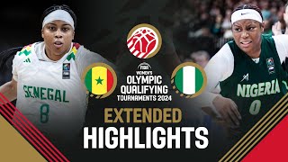 Senegal 🇸🇳 vs Nigeria 🇳🇬  Extended Highlights  FIBA Womens OQT 2024 [upl. by Baxie]