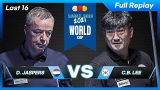 Last 16  Dick JASPERS vs Choong Bok LEE Sharm El Sheikh World Cup 3Cushion 2021 [upl. by Lytsirhc]