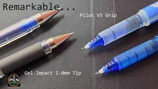 Useful Pen Tips  Pilot V5 Grip and uniball Gel Impact 07 refill  s50 [upl. by Reldnahc350]