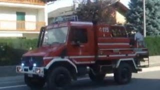 APS Vigili del Fuoco in sirena per incendio  VVF volontari in azione pompieri trentino [upl. by Greenwood]