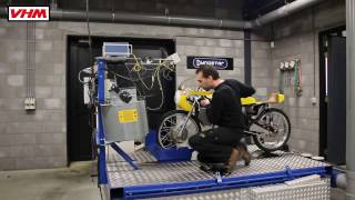 VHM Dyno Room Kreidler 50cc testing piston and insert including onboard action [upl. by Pizor]