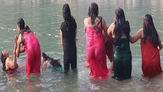 यसरी स्नान गरिन्छ देवघाटमा ।Videos of the Year 2019 Devghat Makar Mela [upl. by Morrison]