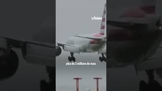 Tempête Gerrit  grosse frayeur pour cet avion qui manque de sécraser à latterrissage [upl. by Oretna825]