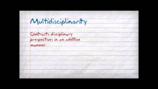 Multidisciplinary Interdisciplinary and Transdisciplinary [upl. by Iteerp469]