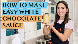 WHITE CHOCOLATE SAUCE FOR COFFEE AND TEA DRINKS  RECIPE FOR HOT WHITE CHOCOLATE [upl. by Felicdad86]