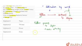 A Light and nonsticky pollen grain B Well exposed stamens C Large often [upl. by Navannod769]