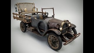 1921 Oldsmobile Beverly Hillbillies 125 Scale Model Kit Build How To Assemble Paint Weather Wood [upl. by Isabelita]